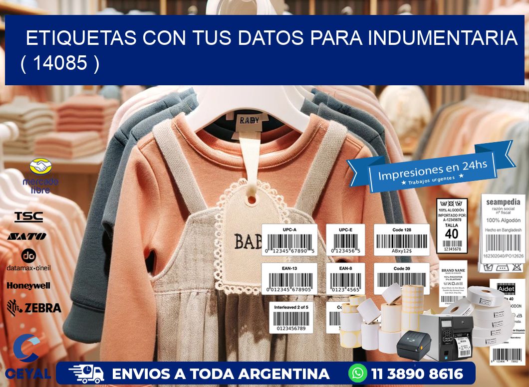 ETIQUETAS CON TUS DATOS PARA INDUMENTARIA ( 14085 )