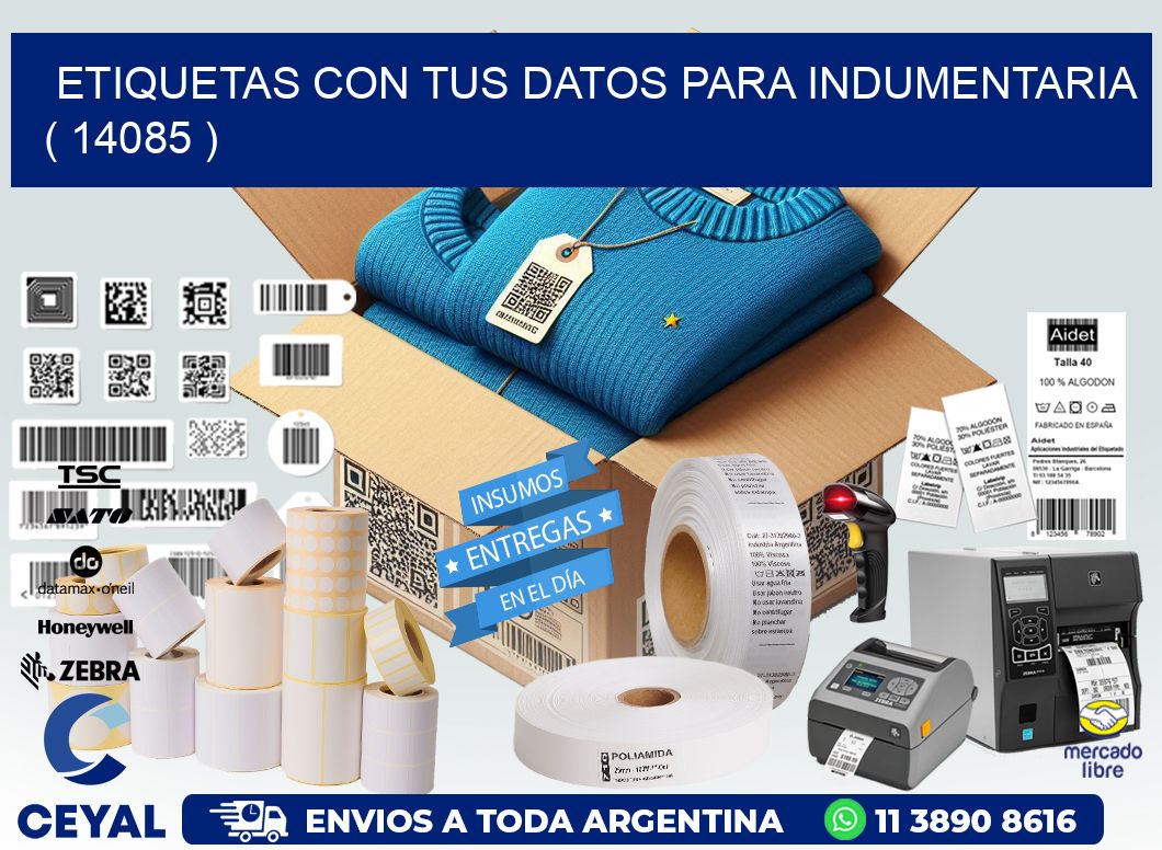 ETIQUETAS CON TUS DATOS PARA INDUMENTARIA ( 14085 )