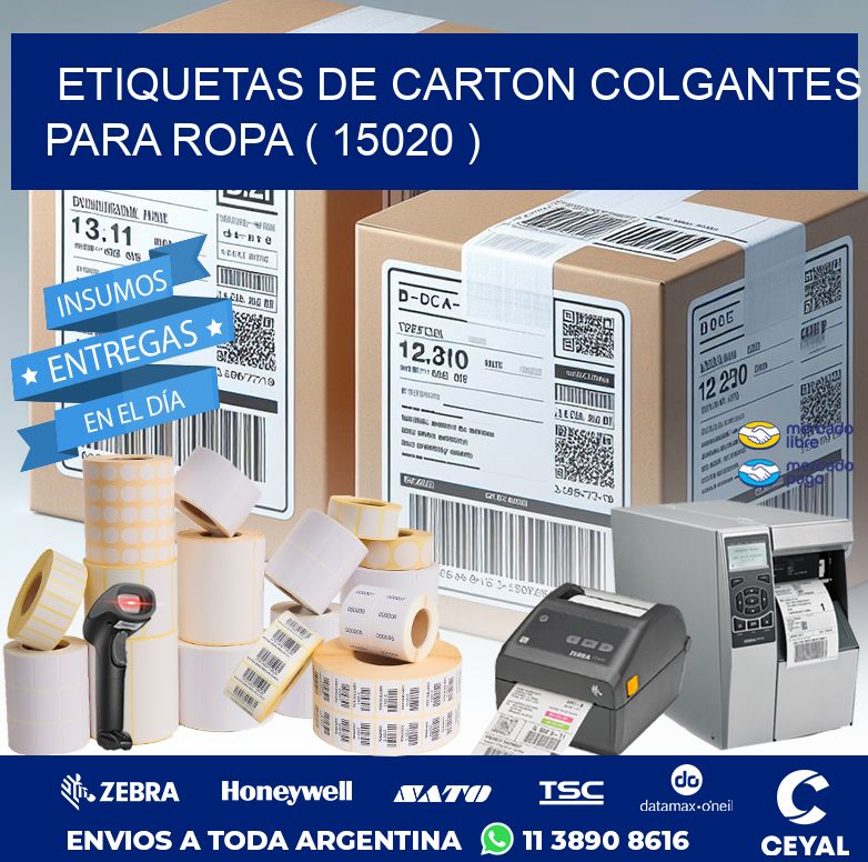 ETIQUETAS DE CARTON COLGANTES PARA ROPA ( 15020 )