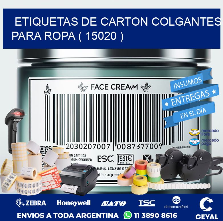 ETIQUETAS DE CARTON COLGANTES PARA ROPA ( 15020 )