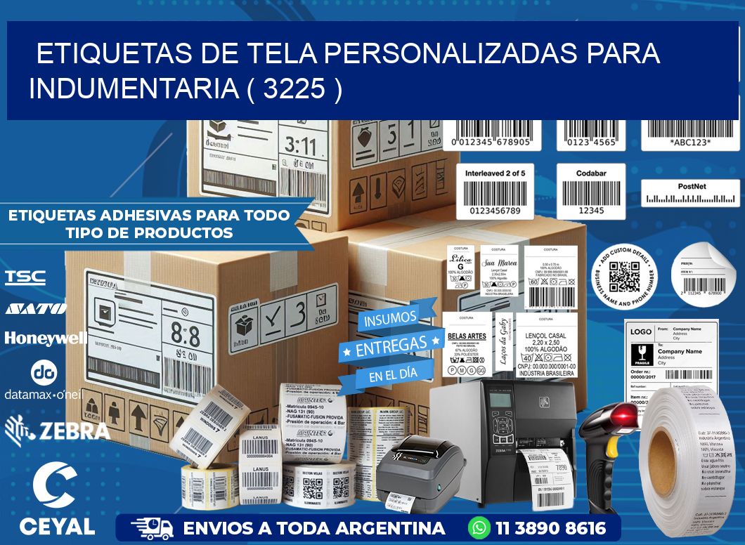 ETIQUETAS DE TELA PERSONALIZADAS PARA INDUMENTARIA ( 3225 )