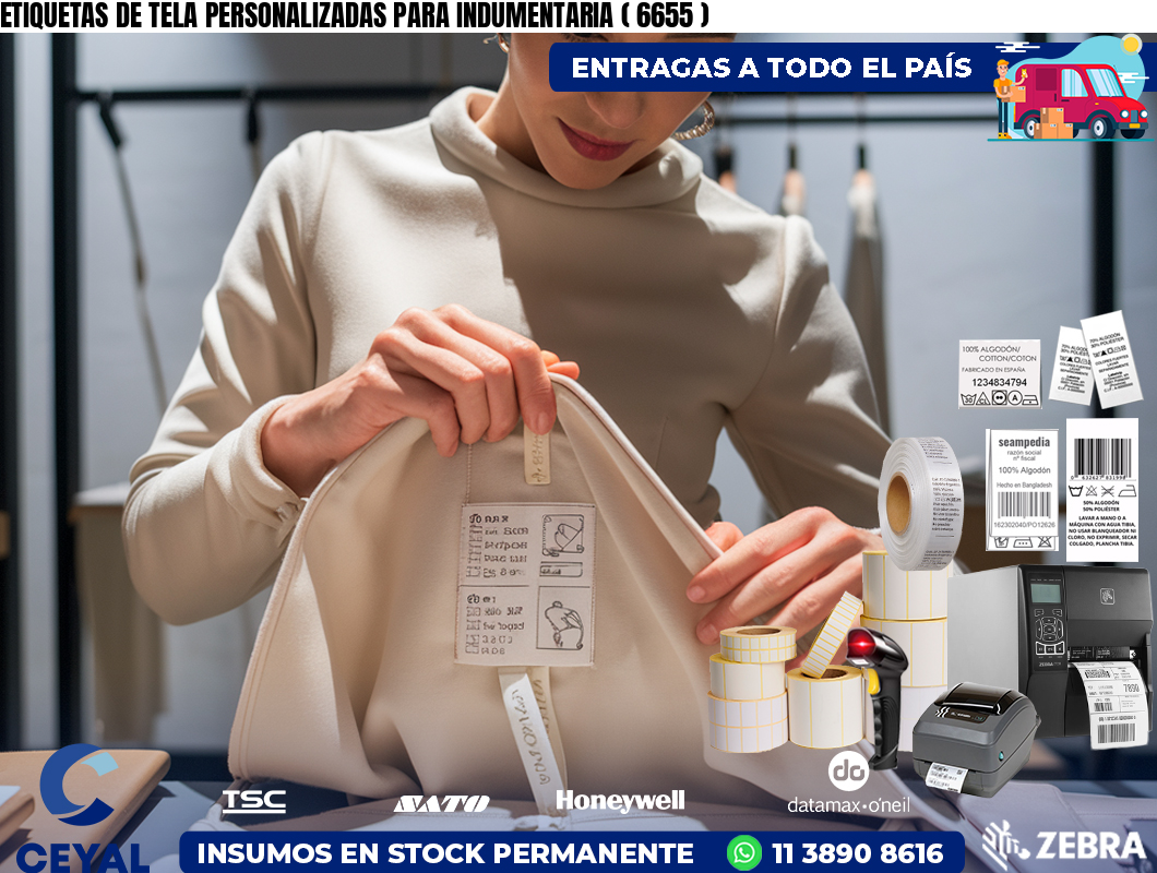 ETIQUETAS DE TELA PERSONALIZADAS PARA INDUMENTARIA ( 6655 )
