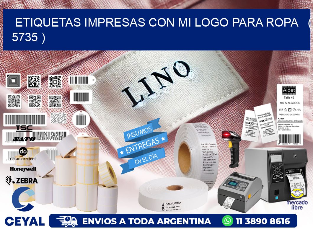 ETIQUETAS IMPRESAS CON MI LOGO PARA ROPA ( 5735 )