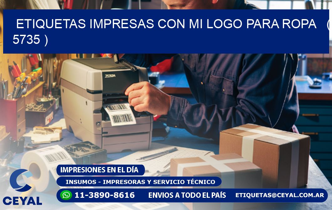 ETIQUETAS IMPRESAS CON MI LOGO PARA ROPA ( 5735 )