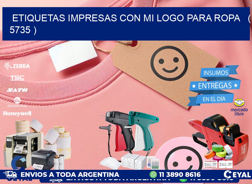 ETIQUETAS IMPRESAS CON MI LOGO PARA ROPA ( 5735 )