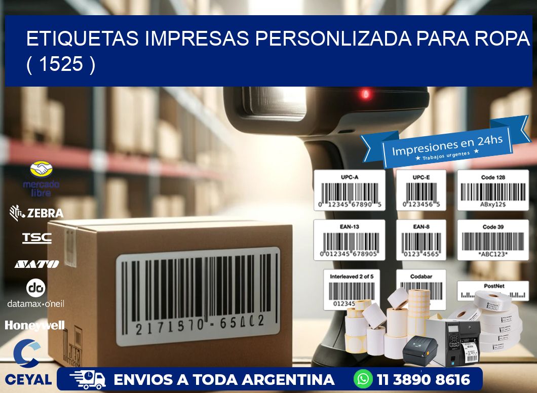 ETIQUETAS IMPRESAS PERSONLIZADA PARA ROPA ( 1525 )