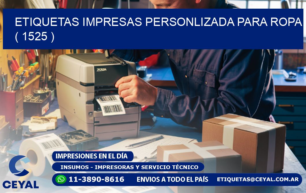 ETIQUETAS IMPRESAS PERSONLIZADA PARA ROPA ( 1525 )