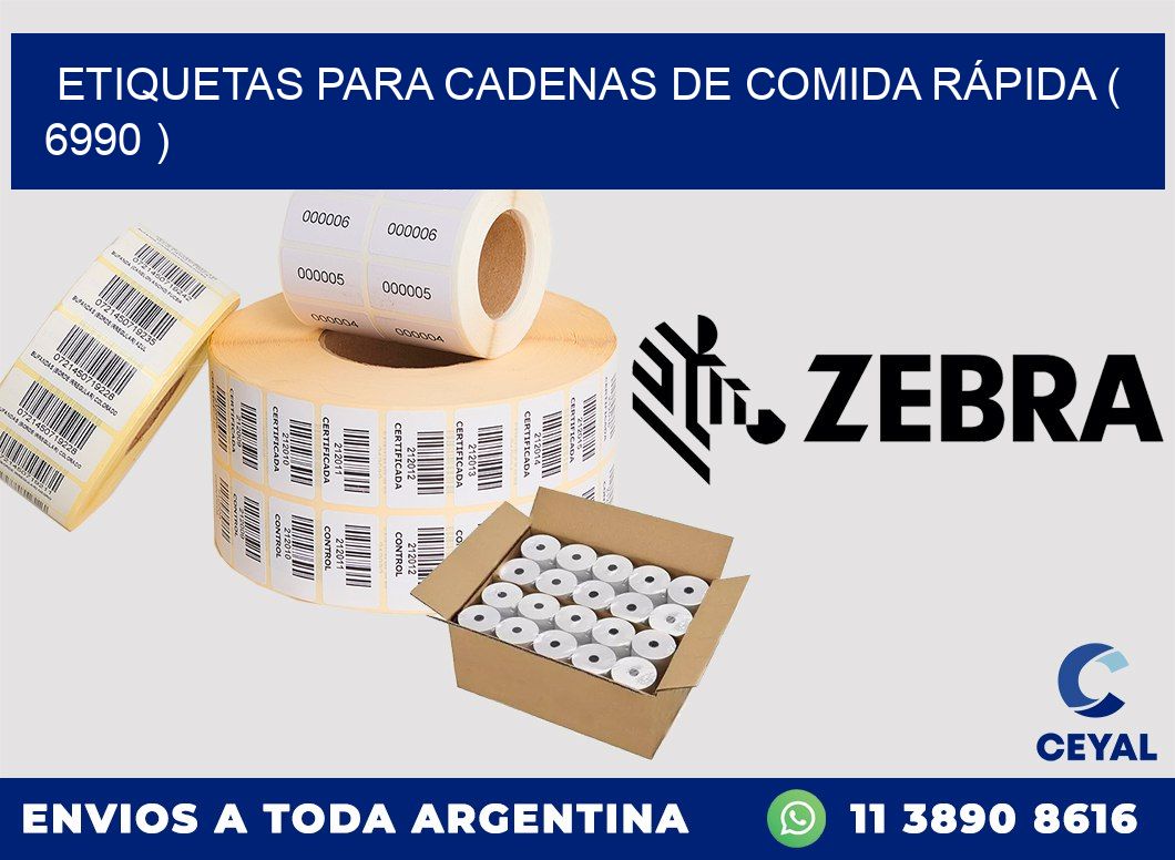 ETIQUETAS PARA CADENAS DE COMIDA RÁPIDA ( 6990 )