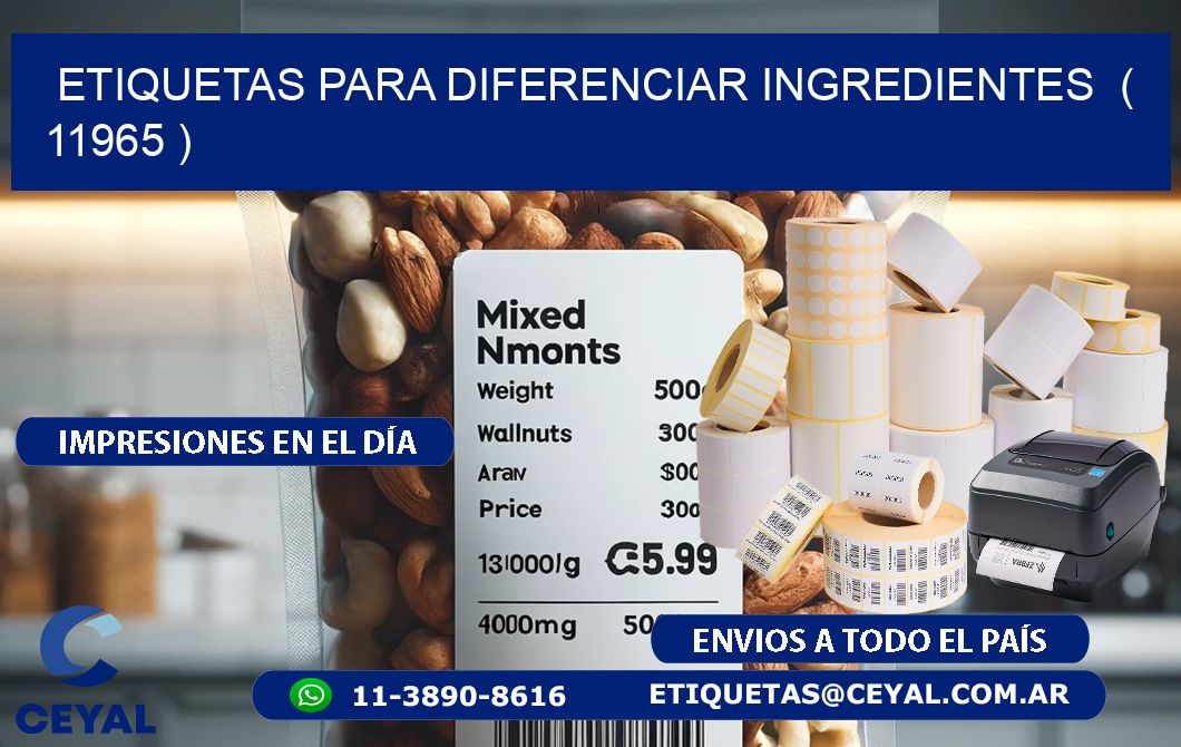 ETIQUETAS PARA DIFERENCIAR INGREDIENTES  ( 11965 )
