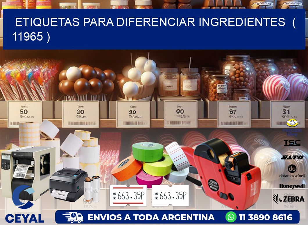 ETIQUETAS PARA DIFERENCIAR INGREDIENTES  ( 11965 )