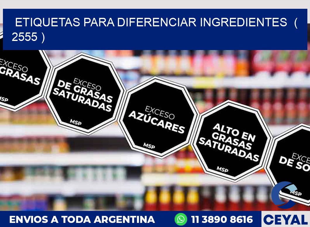 ETIQUETAS PARA DIFERENCIAR INGREDIENTES  ( 2555 )