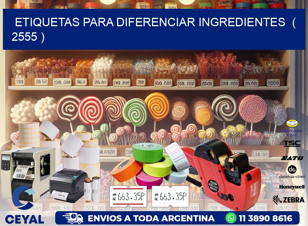 ETIQUETAS PARA DIFERENCIAR INGREDIENTES ( 2555 )