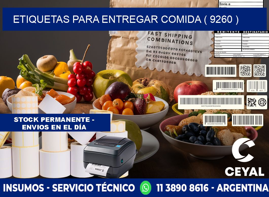 ETIQUETAS PARA ENTREGAR COMIDA ( 9260 )