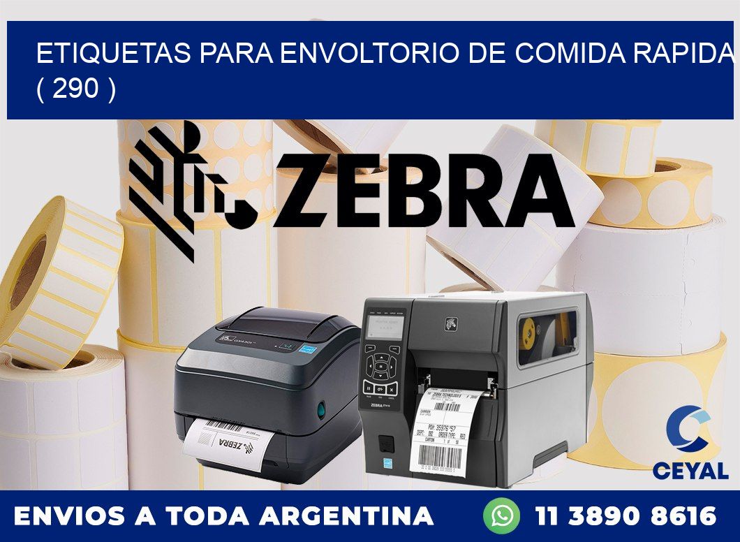 ETIQUETAS PARA ENVOLTORIO DE COMIDA RAPIDA  ( 290 )