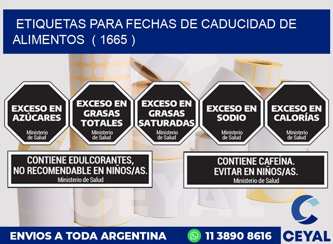 ETIQUETAS PARA FECHAS DE CADUCIDAD DE ALIMENTOS  ( 1665 )