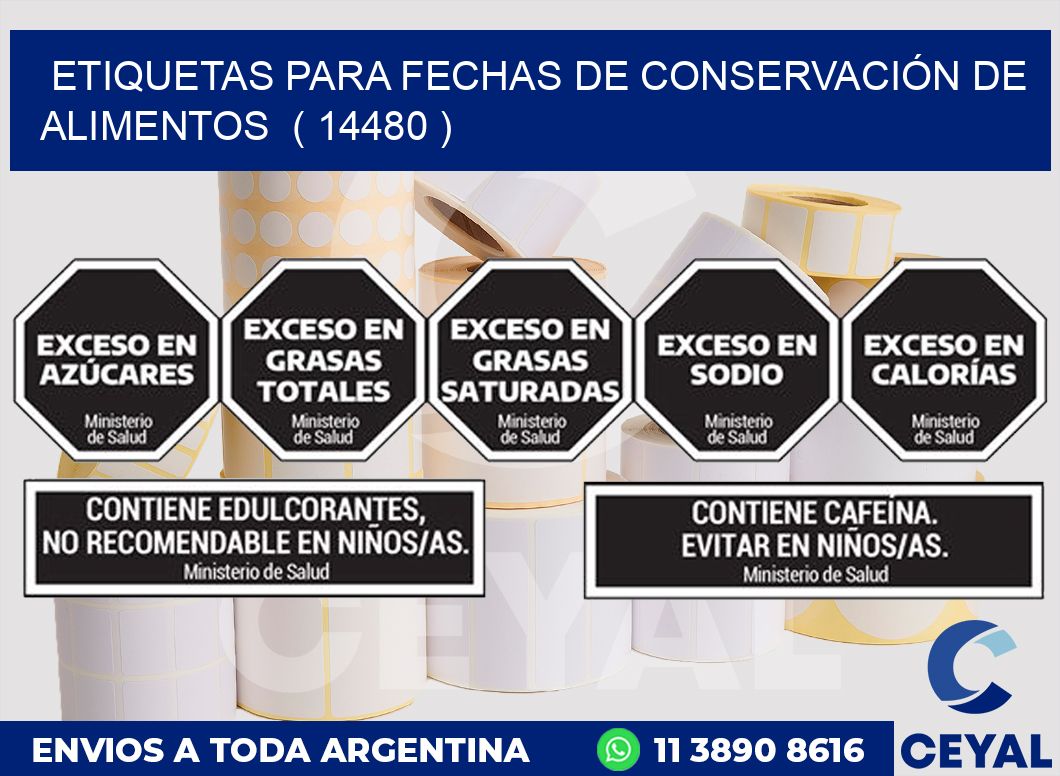 ETIQUETAS PARA FECHAS DE CONSERVACIÓN DE ALIMENTOS  ( 14480 )