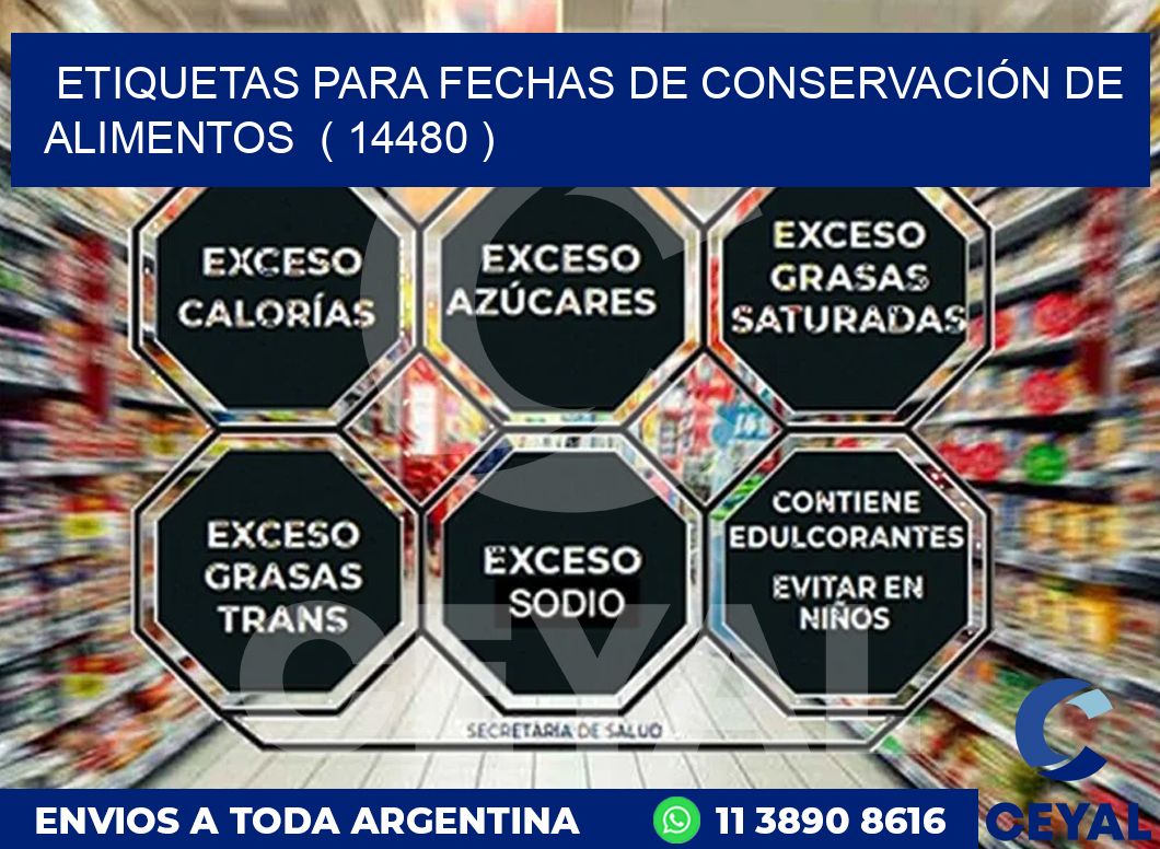 ETIQUETAS PARA FECHAS DE CONSERVACIÓN DE ALIMENTOS  ( 14480 )