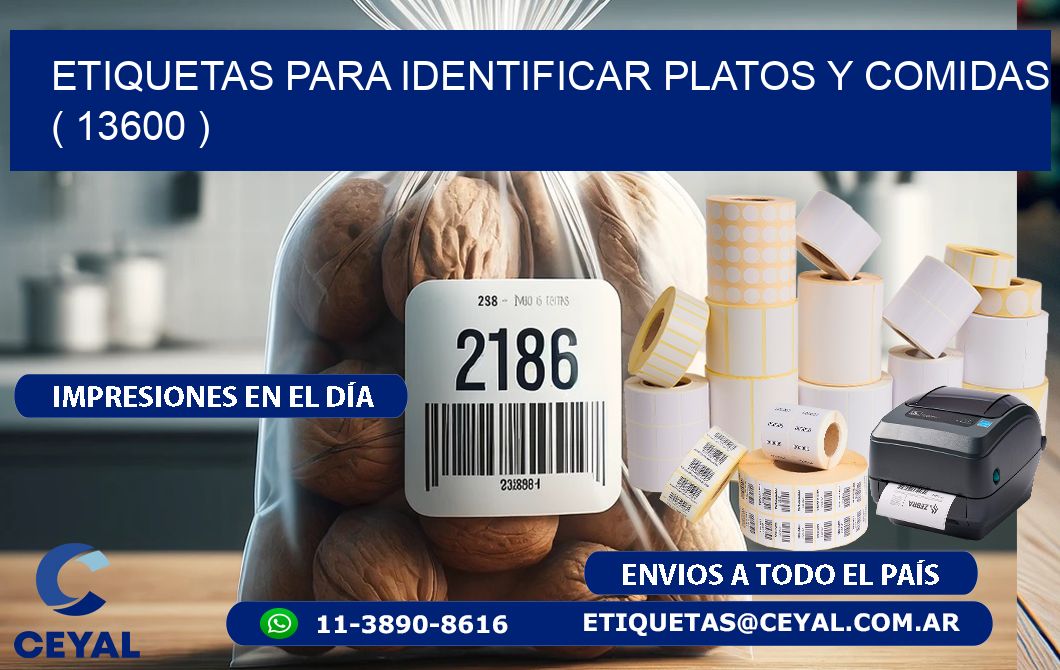 ETIQUETAS PARA IDENTIFICAR PLATOS Y COMIDAS  ( 13600 )