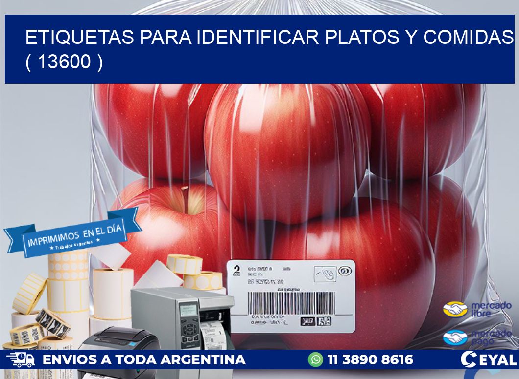 ETIQUETAS PARA IDENTIFICAR PLATOS Y COMIDAS  ( 13600 )