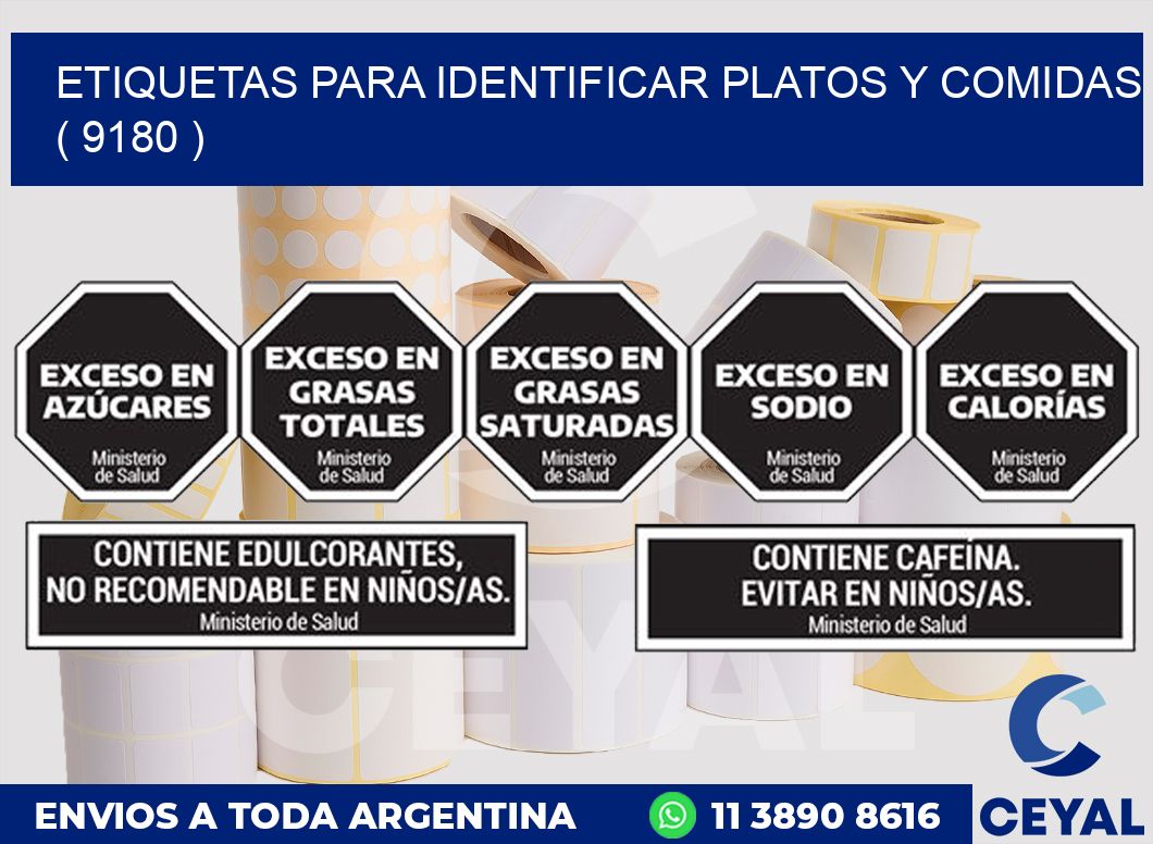 ETIQUETAS PARA IDENTIFICAR PLATOS Y COMIDAS  ( 9180 )
