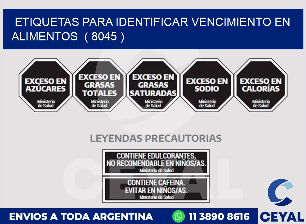 ETIQUETAS PARA IDENTIFICAR VENCIMIENTO EN ALIMENTOS  ( 8045 )