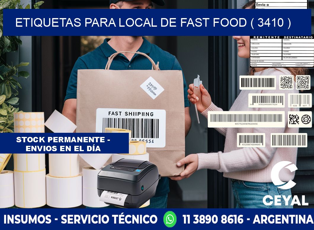 ETIQUETAS PARA LOCAL DE FAST FOOD ( 3410 )