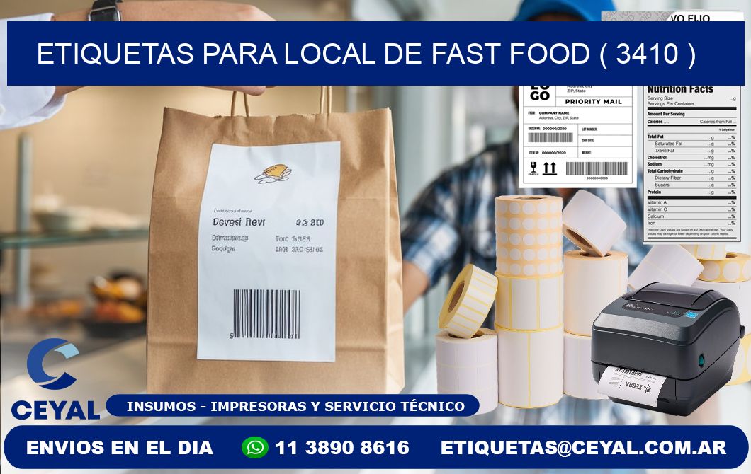 ETIQUETAS PARA LOCAL DE FAST FOOD ( 3410 )