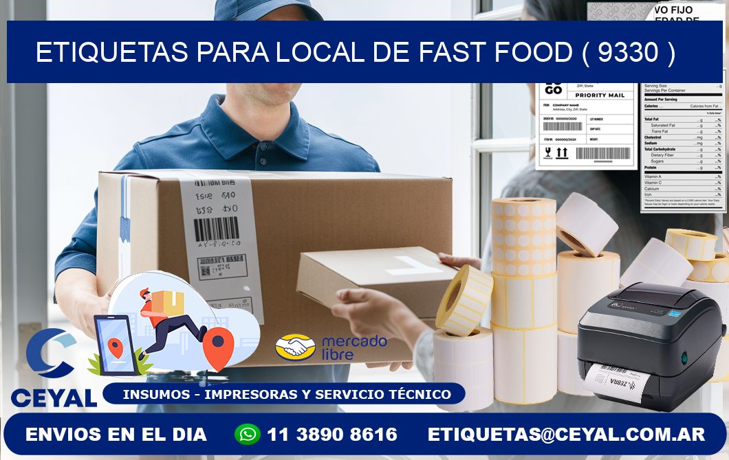 ETIQUETAS PARA LOCAL DE FAST FOOD ( 9330 )