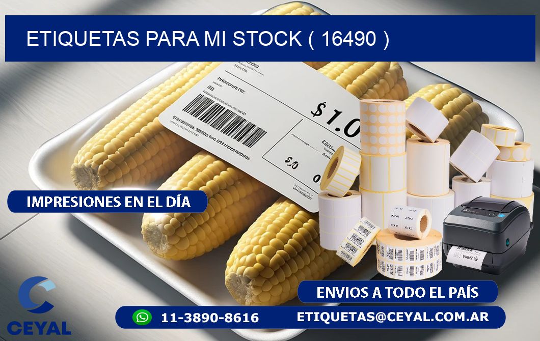 ETIQUETAS PARA MI STOCK ( 16490 )