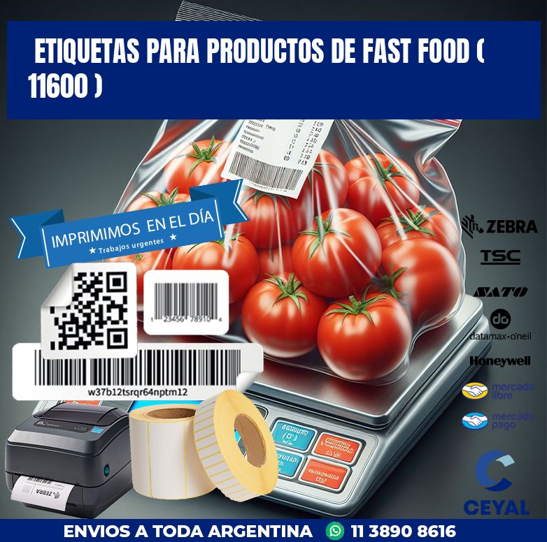ETIQUETAS PARA PRODUCTOS DE FAST FOOD ( 11600 )