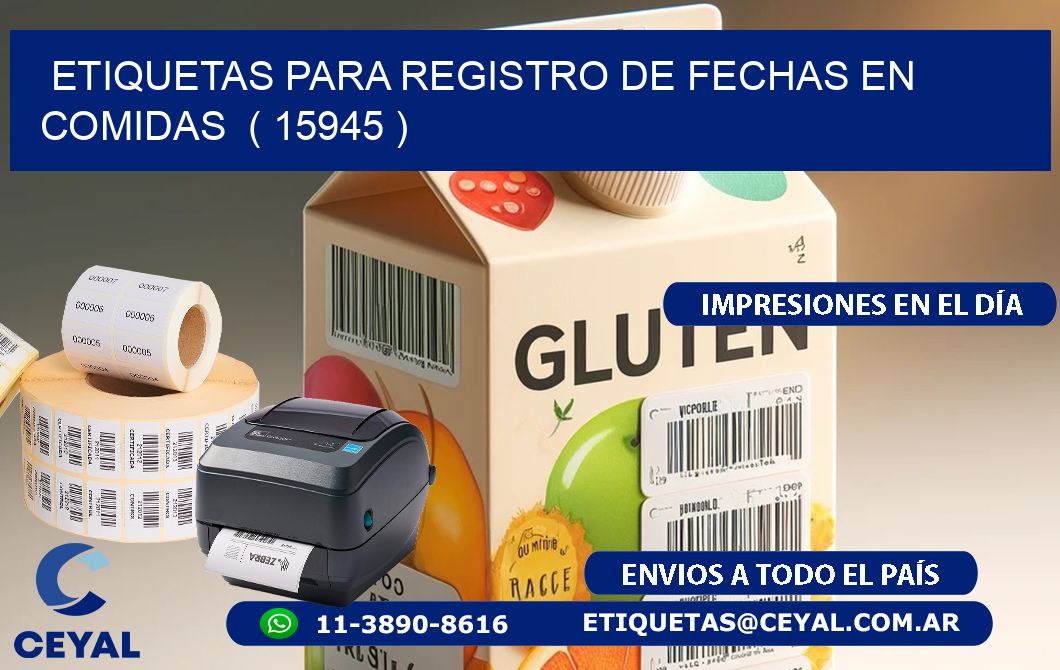 ETIQUETAS PARA REGISTRO DE FECHAS EN COMIDAS  ( 15945 )