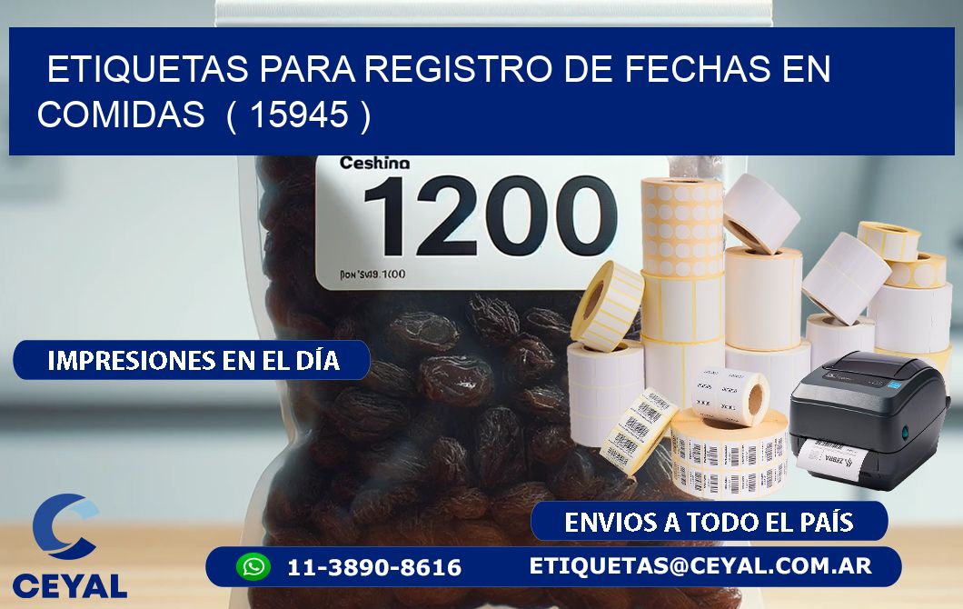 ETIQUETAS PARA REGISTRO DE FECHAS EN COMIDAS  ( 15945 )