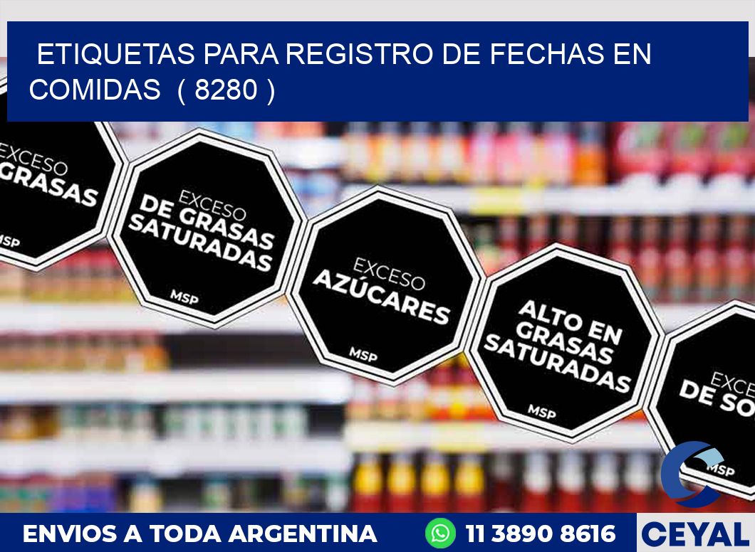 ETIQUETAS PARA REGISTRO DE FECHAS EN COMIDAS  ( 8280 )