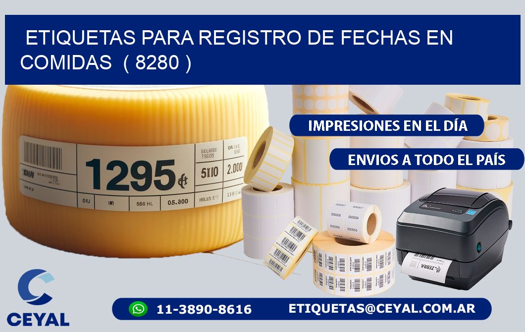 ETIQUETAS PARA REGISTRO DE FECHAS EN COMIDAS ( 8280 )