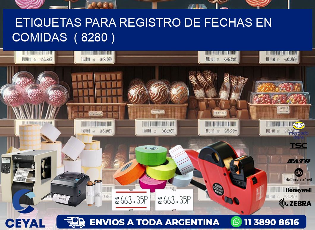 ETIQUETAS PARA REGISTRO DE FECHAS EN COMIDAS ( 8280 )