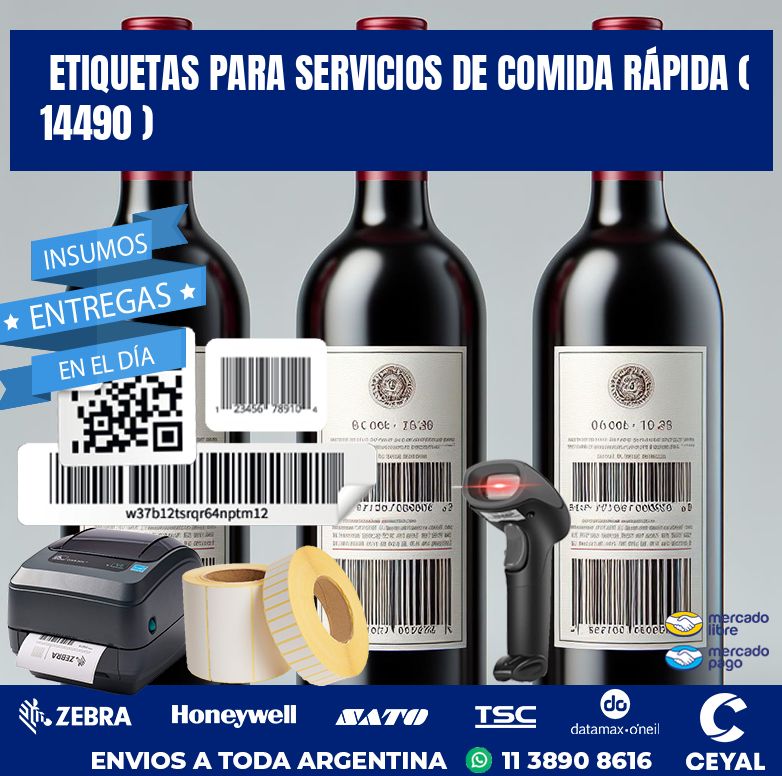 ETIQUETAS PARA SERVICIOS DE COMIDA RÁPIDA ( 14490 )