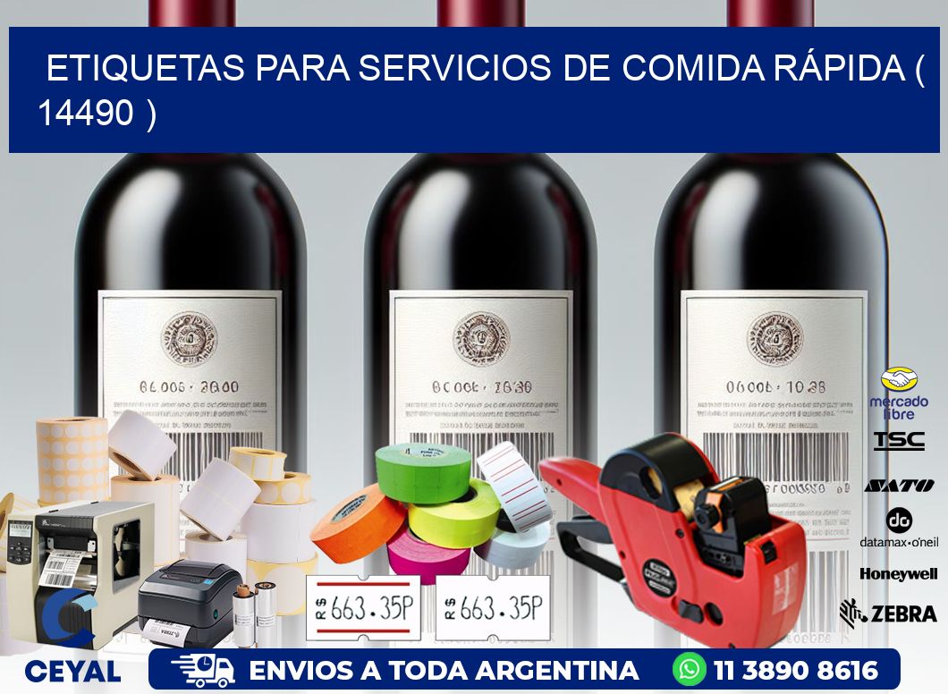 ETIQUETAS PARA SERVICIOS DE COMIDA RÁPIDA ( 14490 )