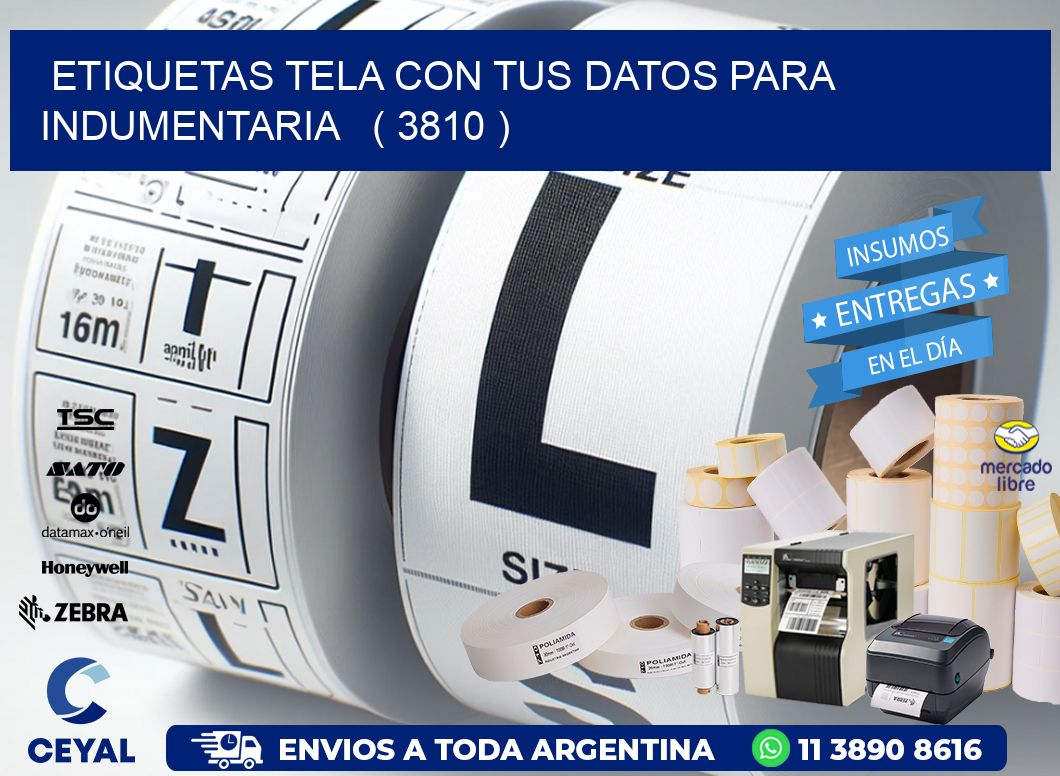 ETIQUETAS TELA CON TUS DATOS PARA INDUMENTARIA   ( 3810 )