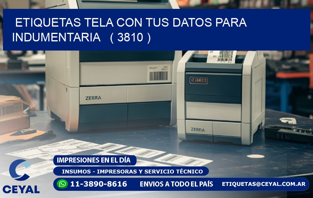 ETIQUETAS TELA CON TUS DATOS PARA INDUMENTARIA   ( 3810 )