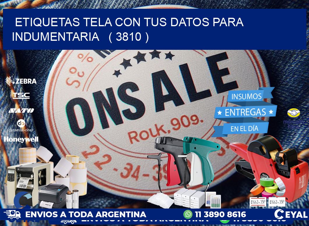 ETIQUETAS TELA CON TUS DATOS PARA INDUMENTARIA   ( 3810 )