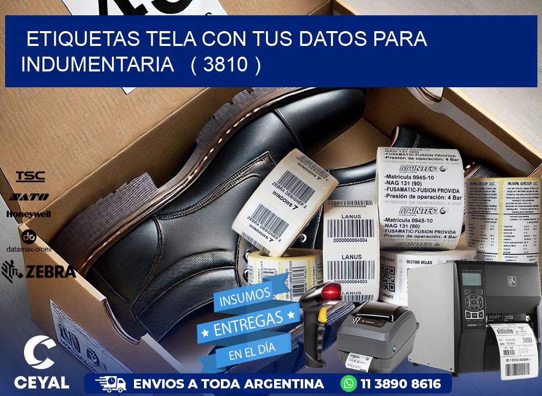 ETIQUETAS TELA CON TUS DATOS PARA INDUMENTARIA   ( 3810 )