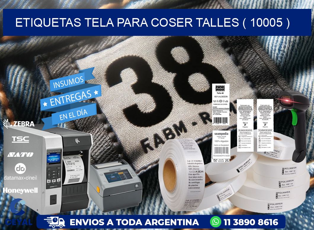 ETIQUETAS TELA PARA COSER TALLES ( 10005 )