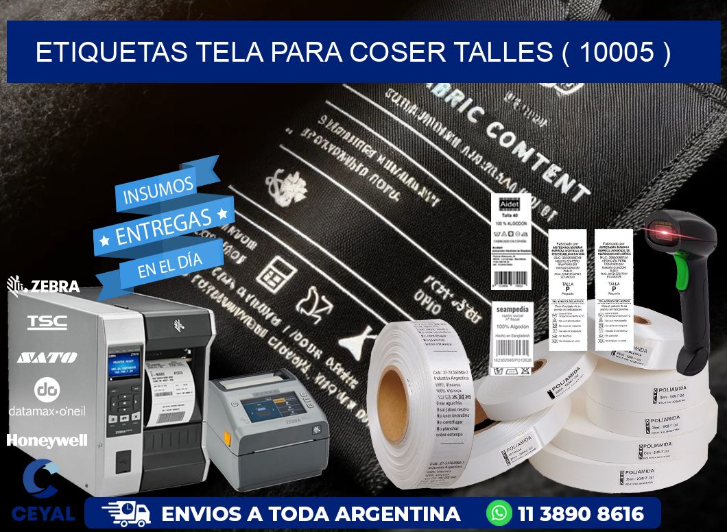 ETIQUETAS TELA PARA COSER TALLES ( 10005 )
