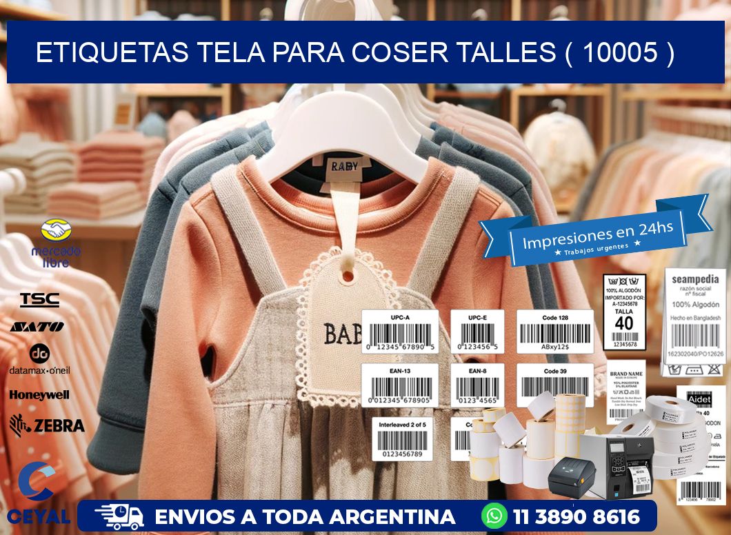 ETIQUETAS TELA PARA COSER TALLES ( 10005 )