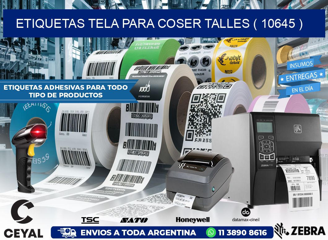 ETIQUETAS TELA PARA COSER TALLES ( 10645 )