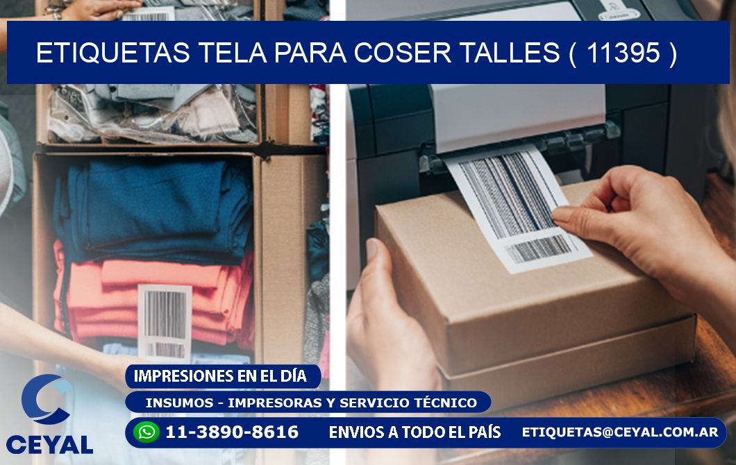 ETIQUETAS TELA PARA COSER TALLES ( 11395 )