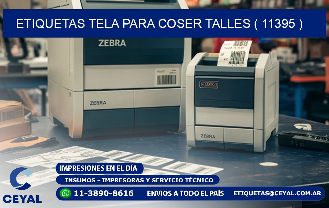 ETIQUETAS TELA PARA COSER TALLES ( 11395 )