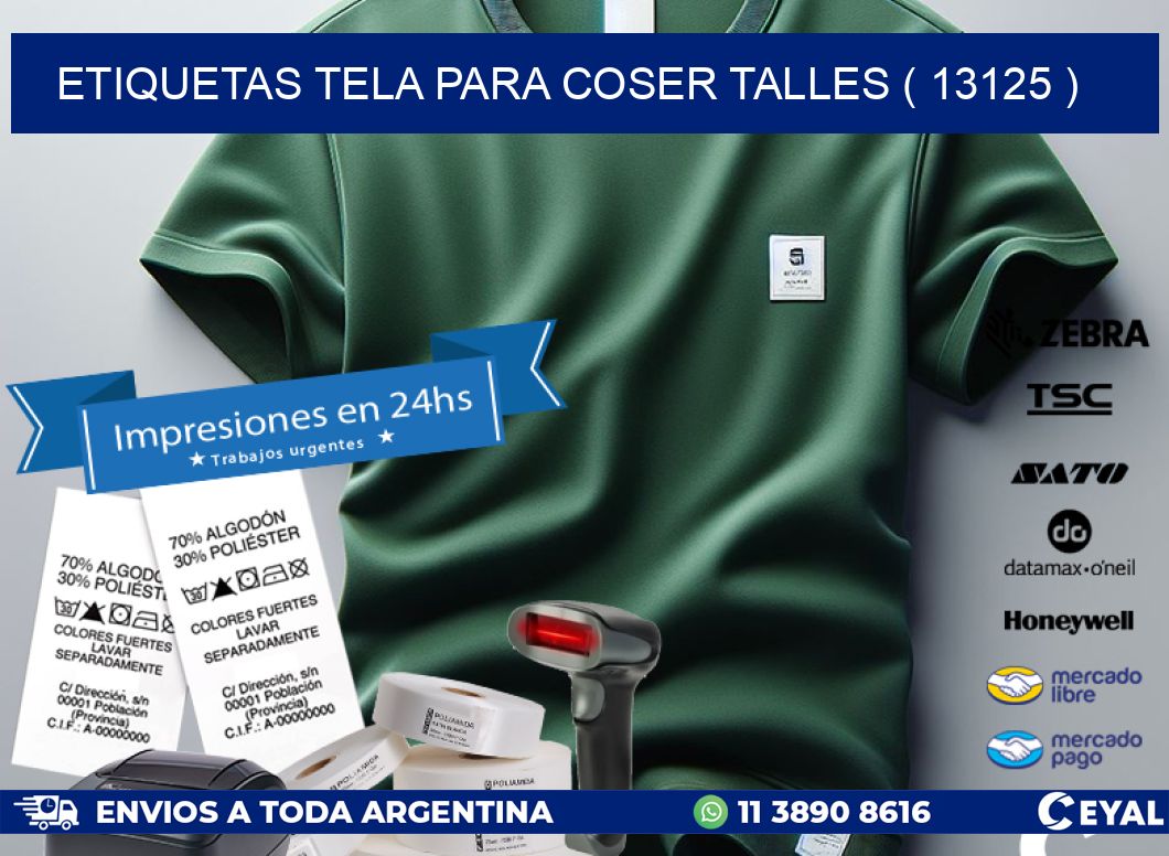 ETIQUETAS TELA PARA COSER TALLES ( 13125 )