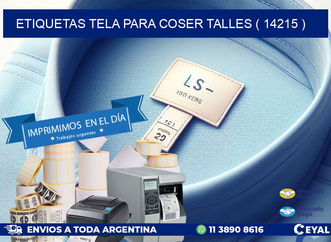 ETIQUETAS TELA PARA COSER TALLES ( 14215 )