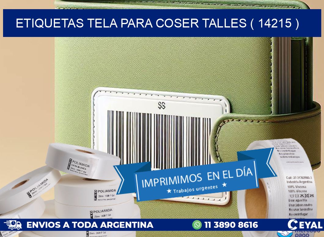 ETIQUETAS TELA PARA COSER TALLES ( 14215 )